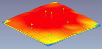 4η Ιδιομορφή του στεγάστρου. Ανάλυση 2.65Hz, από μετρήσεις 2.46Hz